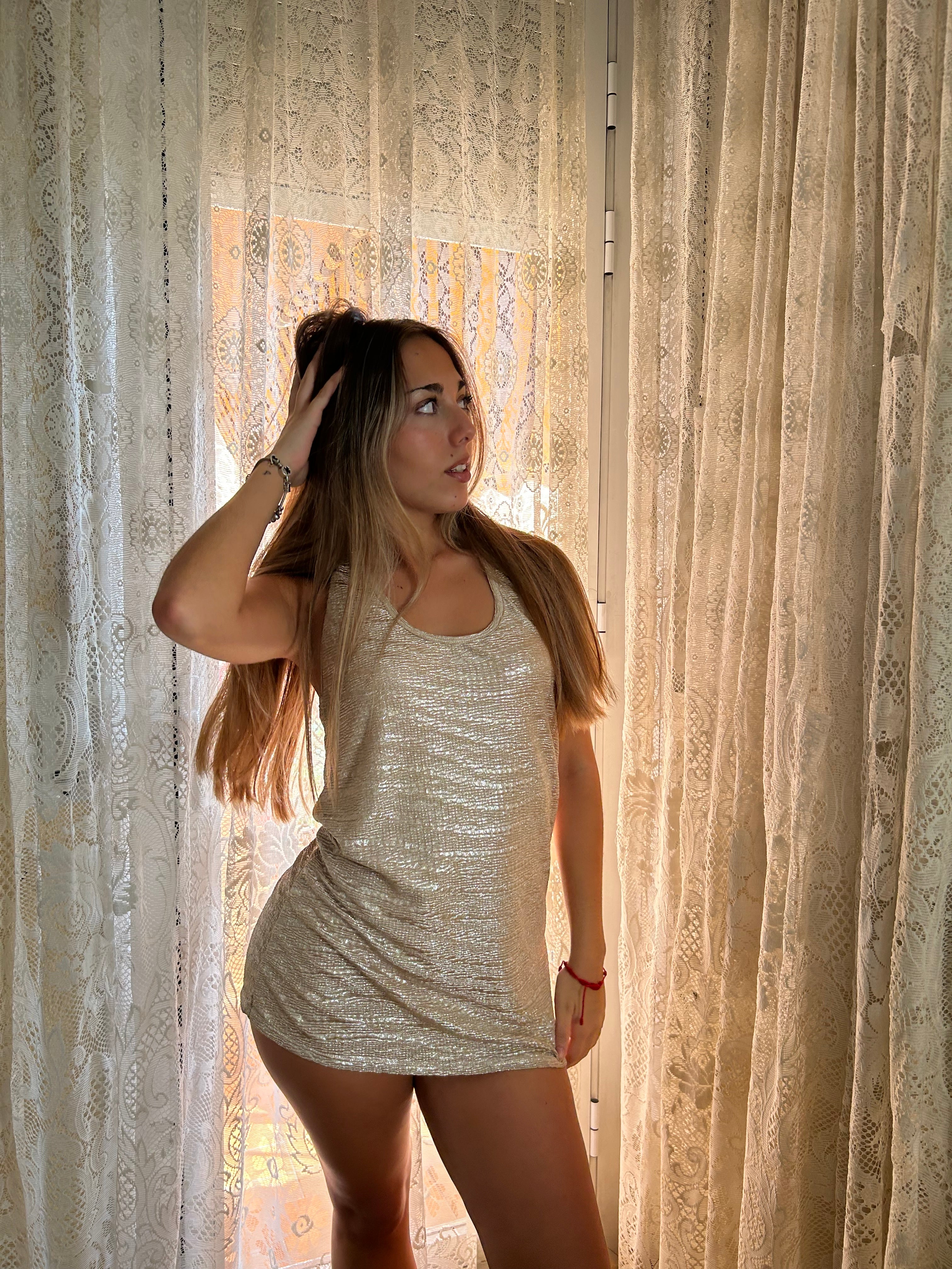 Golden Glow Mini Dress-Top